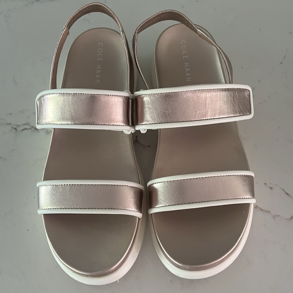 Cole Haan Metallic Sandals with Wide Straps